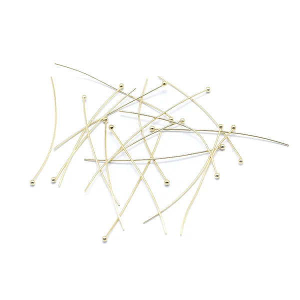 5 clous à tête boule - doré à l'or fin 18k