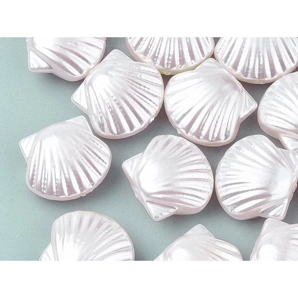 5 perles coquillages en plastique