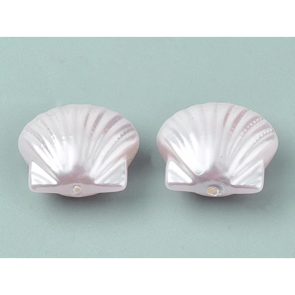 5 perles coquillages en plastique