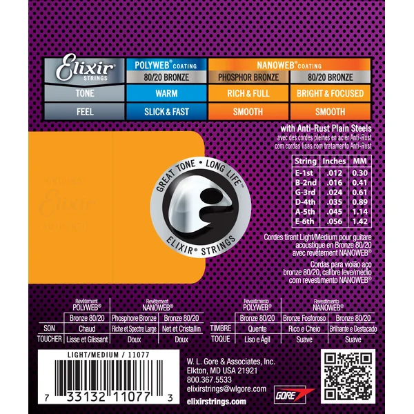 Acoustic (6) Nanoweb Light-Medium 12-56 - jeu de 6 cordes