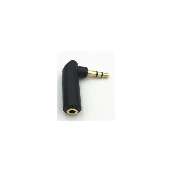 Adaptateur mini jack 3.5mm coudé vers mini jack 3.5mm coudé stéréo doré