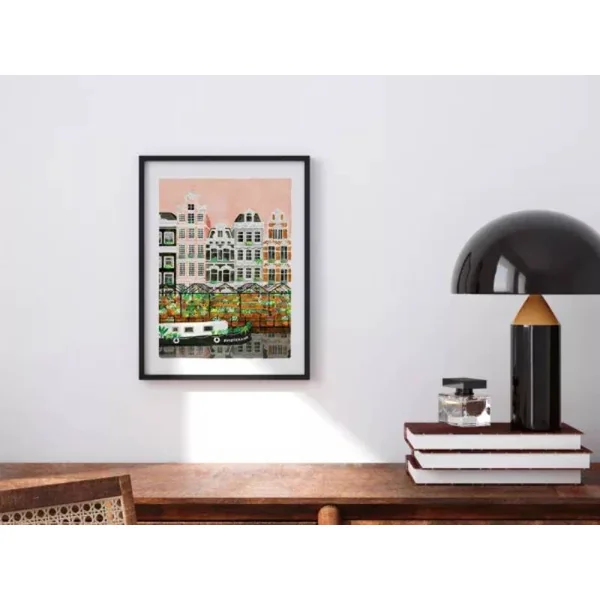 Affiche aquarelle - Amsterdam - 18 x 24 cm -ATWS