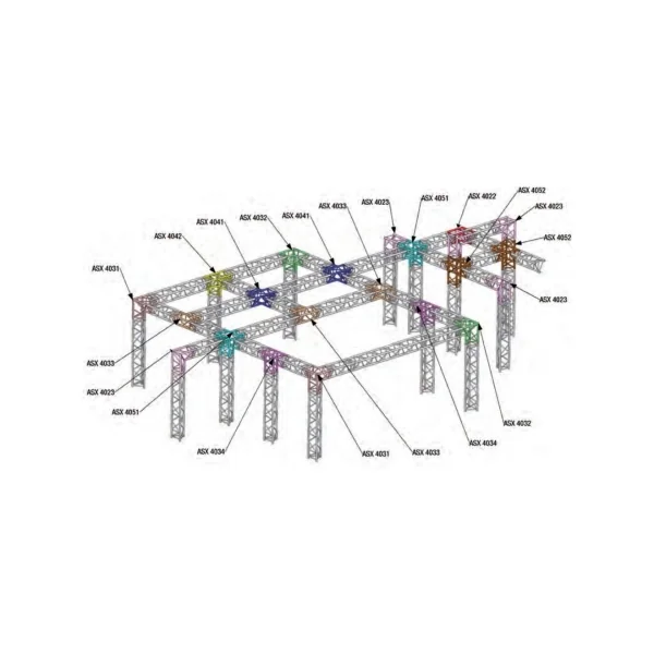 Angle 2D à 45 degres en structure aluminium ASD SX 390 triangulaire. ASX4020