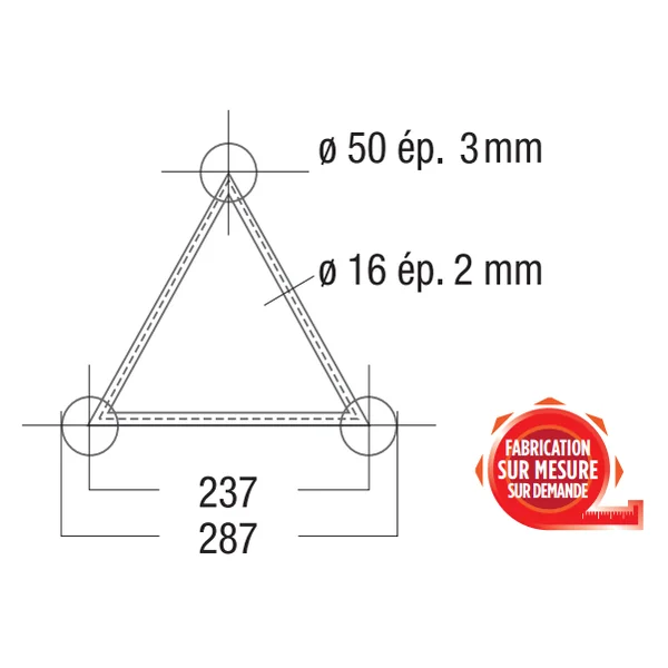 Angle Alu 2 départs 90° trangle 290 Forte Charge ASD ASX23FC