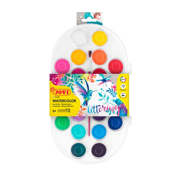 Aquarelle boîte plastique 22 pastilles Jovi craft