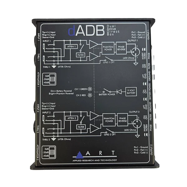 ART Dual aktiv Di-Box, interface Jack/XLR