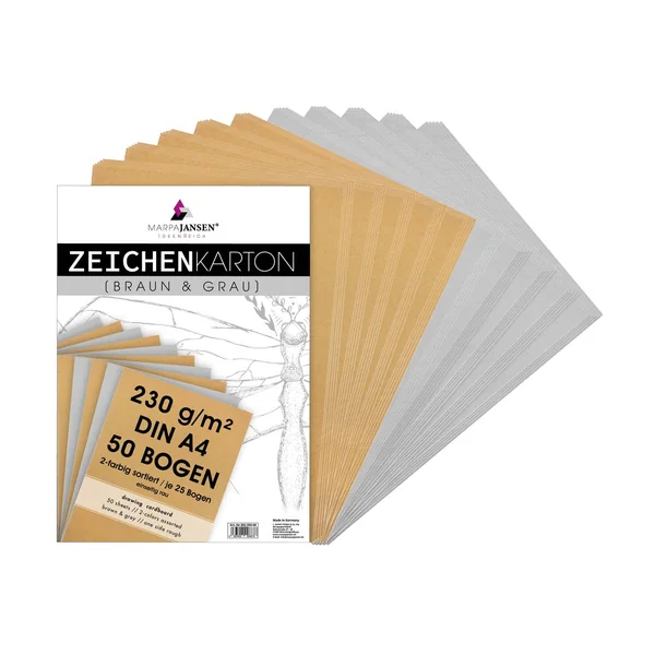 Assortiment de papiers à dessin « Vintage & Grey Line »