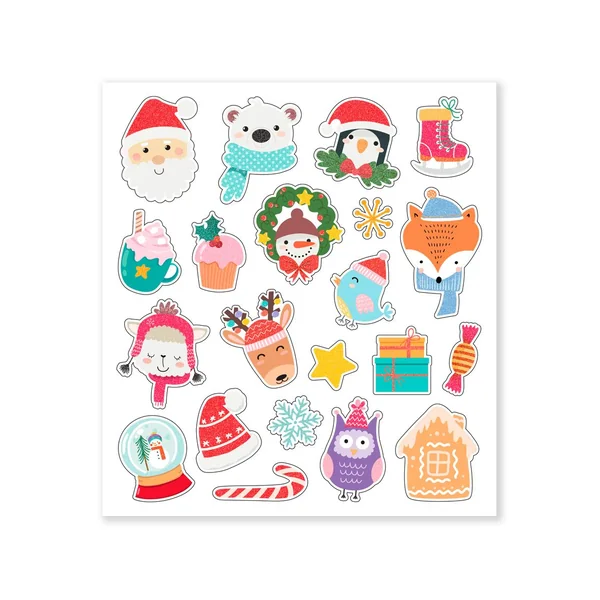 Assortiment de stickers pailletés « Noël »