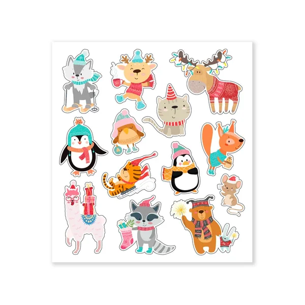 Assortiment de stickers pailletés « Noël »