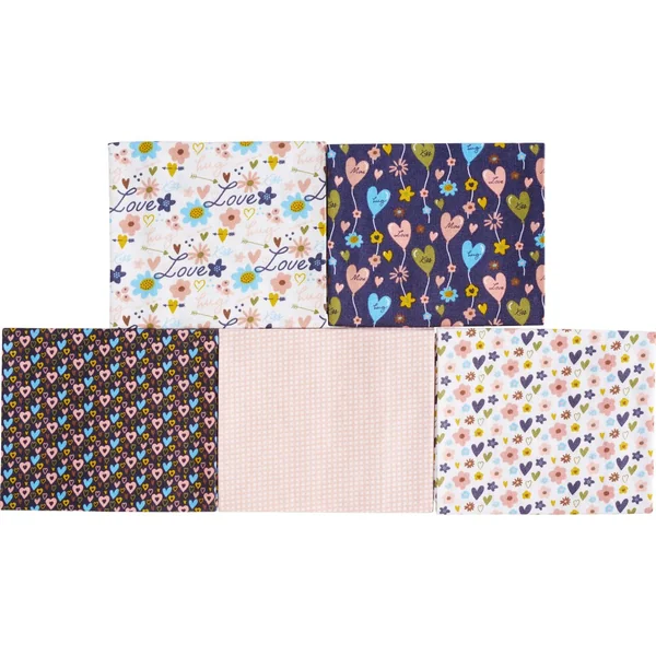 Assortiment de tissus Patchy « Hearts & Flowers »