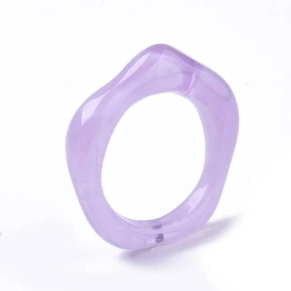 Bague en résine transparente - Lilas
