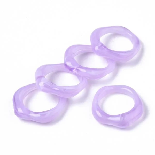 Bague en résine transparente - Lilas