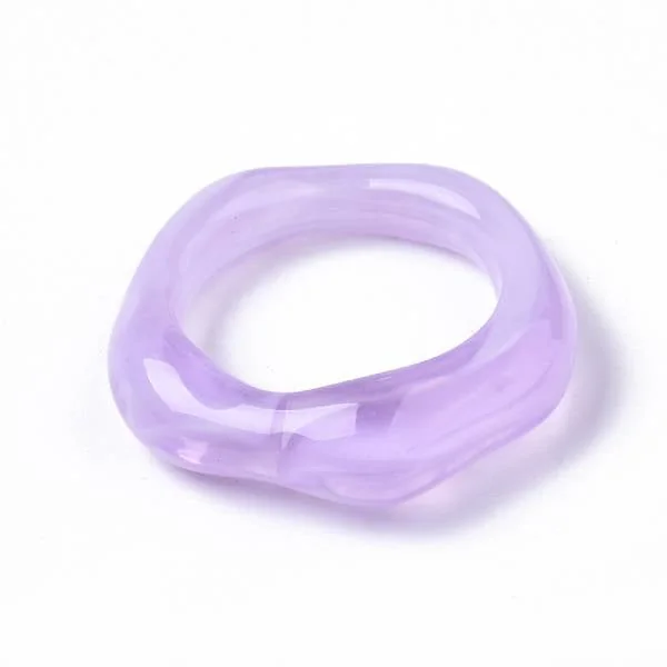 Bague en résine transparente - Lilas