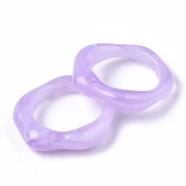 Bague en résine transparente - Lilas