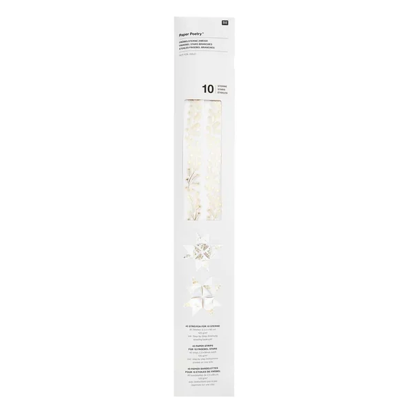 Bandes de papier « Branchages », Blanc-Or