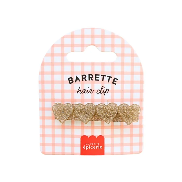 Barrette cheveux - Coeur Doré
