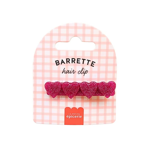 Barrette cheveux - Coeur Fuchsia