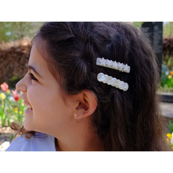 Barrette cheveux - Curvy Nacré