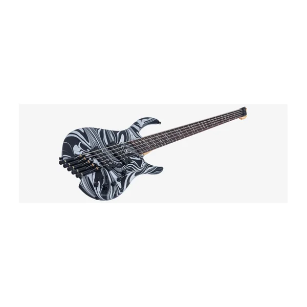 Basse Electrique 5 cordes M. MILLER M6 Headless 5 Black Swirl
