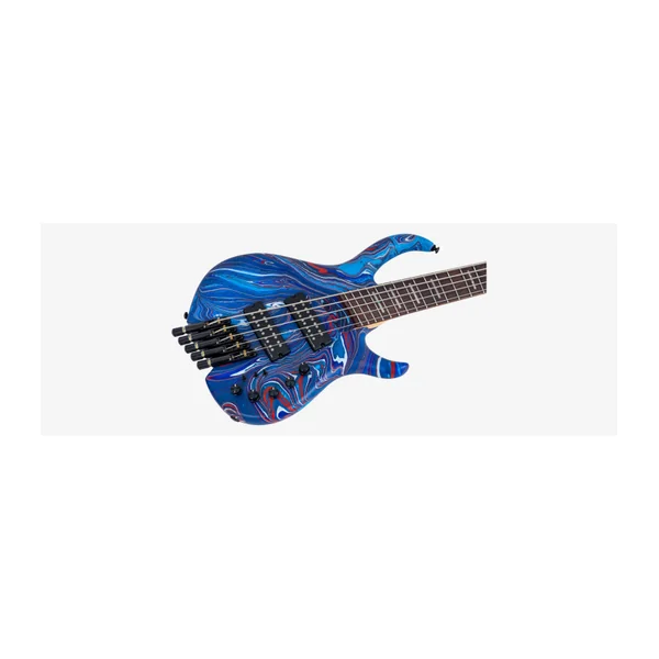 Basse Electrique 5 cordes M. MILLER M6 Headless 5 Blue Swirl