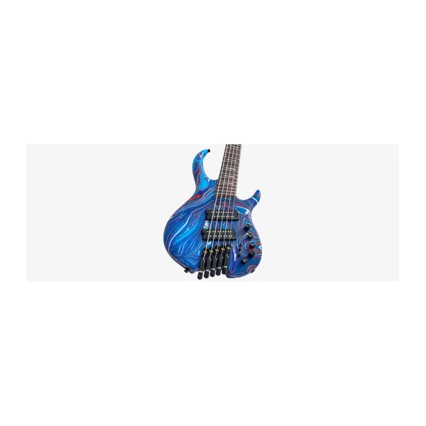 Basse Electrique 5 cordes M. MILLER M6 Headless 5 Blue Swirl