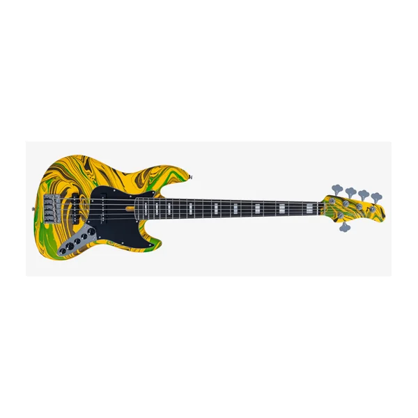 Basse Electrique 5 Cordes M. Miller V7 Alder-5 New Gen Yellow Swirl