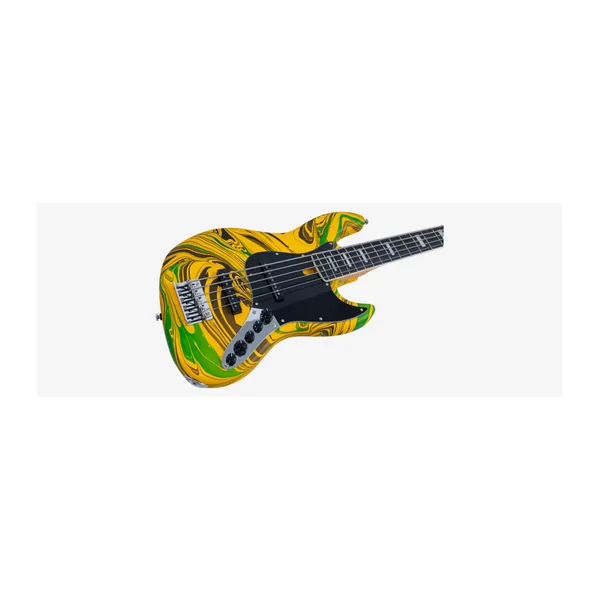 Basse Electrique 5 Cordes M. Miller V7 Alder-5 New Gen Yellow Swirl