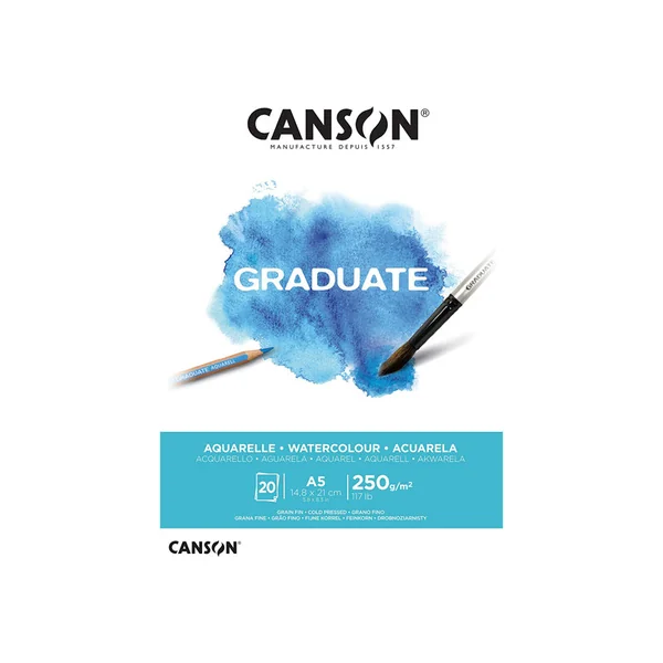 Bloc de dessin Graduate Aquarelle A5 - 250g/m² Canson