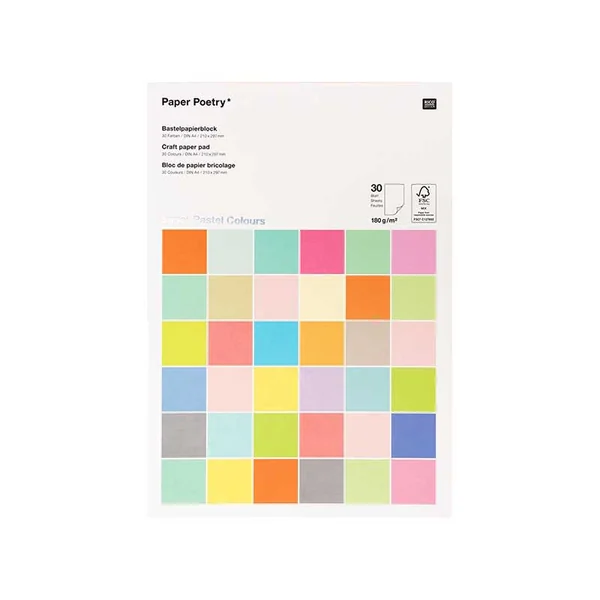 Bloc de papier bricolage - Super Pastel Colours