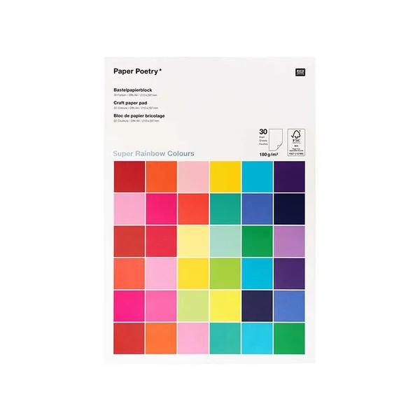 Bloc de papier bricolage - Super Rainbow Colours