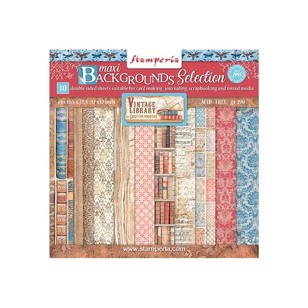 Bloc de papier scrapbooking « Vintage Library Backgrounds »