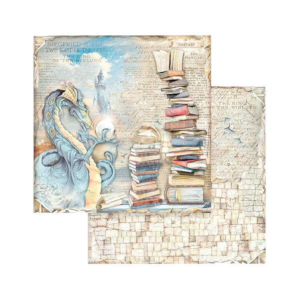 Bloc de papier scrapbooking « Vintage Library »