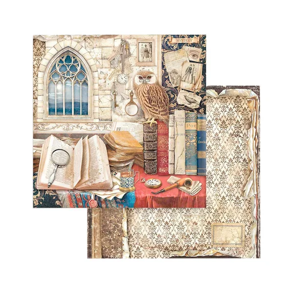 Bloc de papier scrapbooking « Vintage Library »