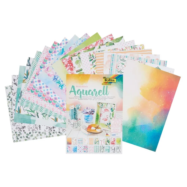Bloc de papier à motifs « Aquarelle »