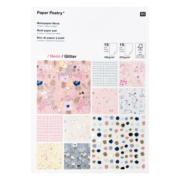 Bloc de papier à motifs « Crafted Nature »