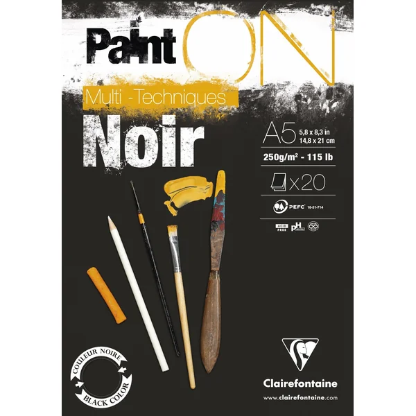 Bloc Paint on noir 20 feuilles