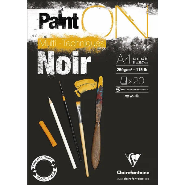 Bloc Paint on noir 20 feuilles