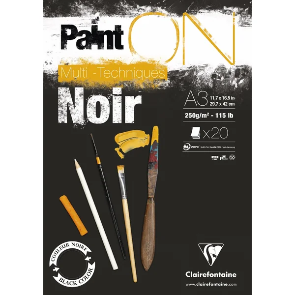 Bloc Paint on noir 20 feuilles