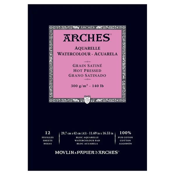 Bloc Papier aquarelle 300g/m² collés 1 côtés