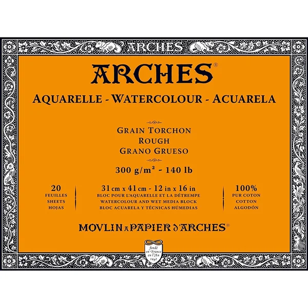 Bloc Papier aquarelle collés 4 côtés 300g/m²