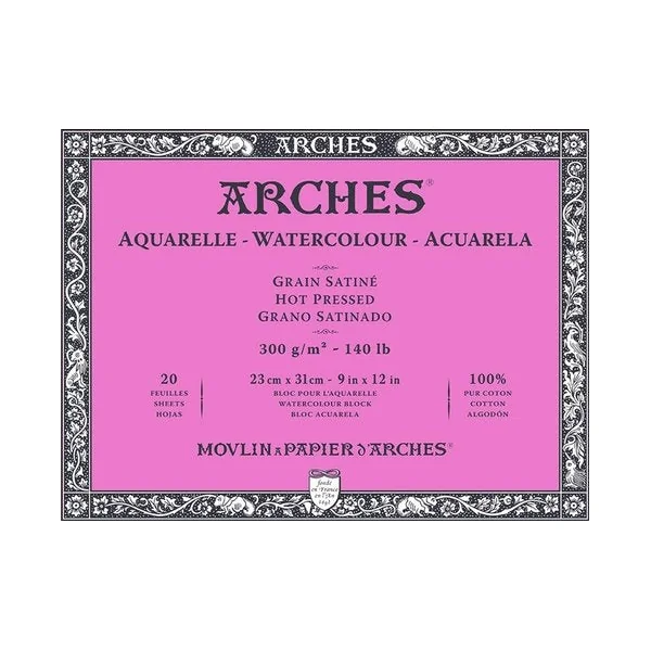 Bloc Papier aquarelle collés 4 côtés 300g/m²