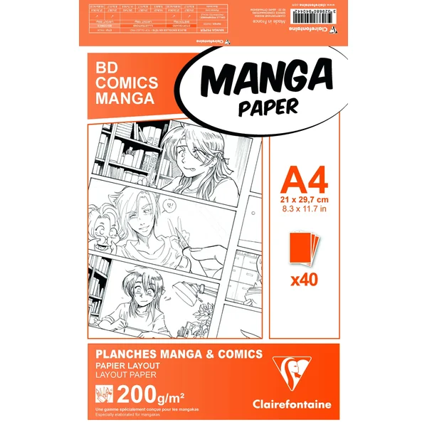 Bloc Planches papier Manga paper 40 feuilles