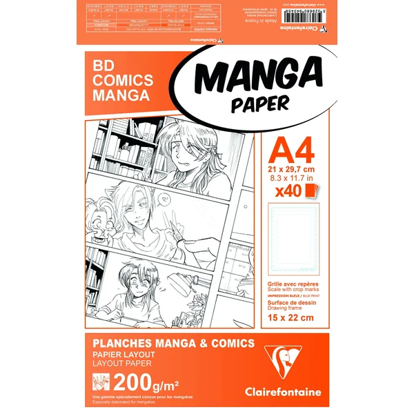 Bloc Planches papier Manga paper 40 feuilles