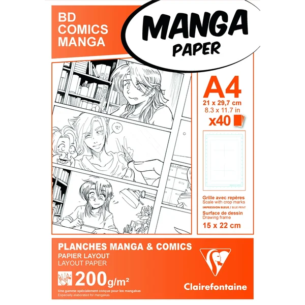 Bloc Planches papier Manga paper 40 feuilles