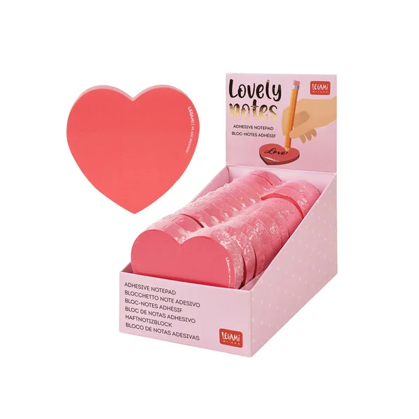 Bloc-notes adhésif Cœur rose - Legami