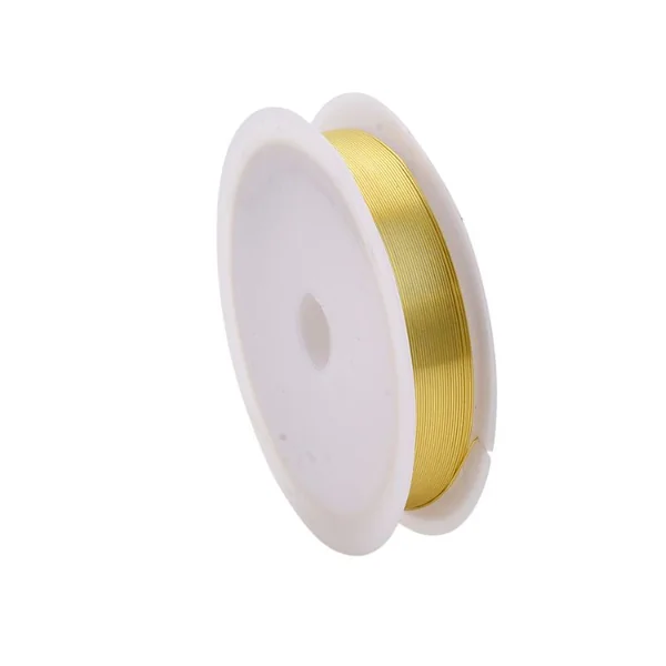 Bobine de 25 m de fil cuivre doré - 0,2 mm - Doré clair