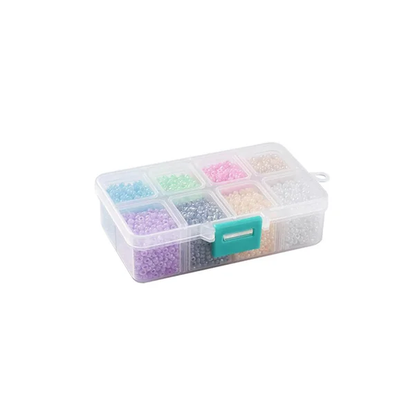 Boite d'assortiment de perles de rocaille - 8 couleurs
