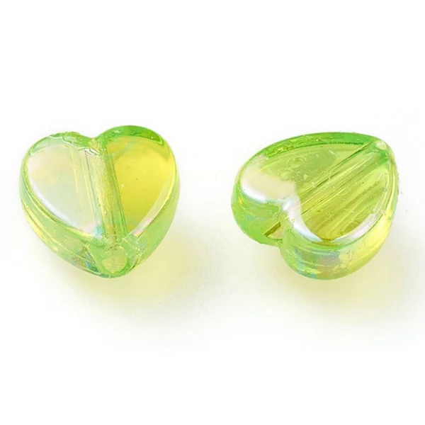 Boite d'assortiment de perles en plastique en forme de cœur - 8 couleurs