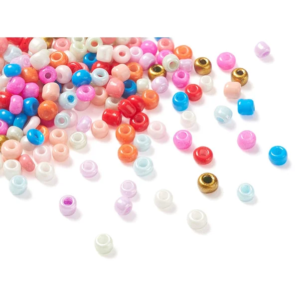Boite de 12 couleurs estivales de perles de rocailles rondes - 2mm - 3000 pcs environ