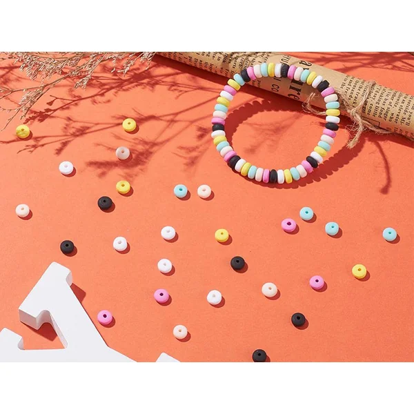 Boite de 6 couleurs de perles heishi épaisses